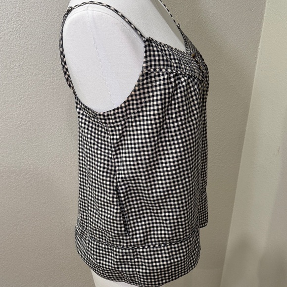 J Crew Black and White Gingham Sleeveless Top - Picture 2 of 7